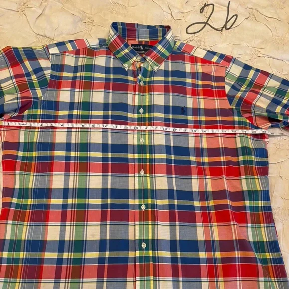 Polo Ralph Lauren Classic Fit Plaid Button Down Shirt Men’s XL Short Sleeve - Picture 6 of 8